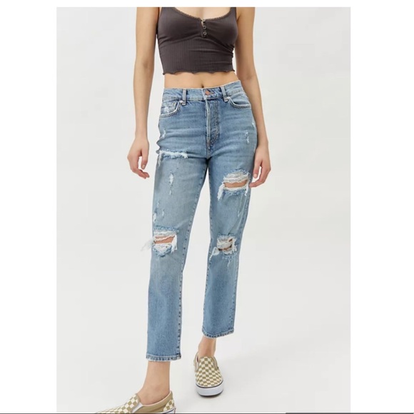 BDG Denim - BDG High rise button fly distressed straight jean